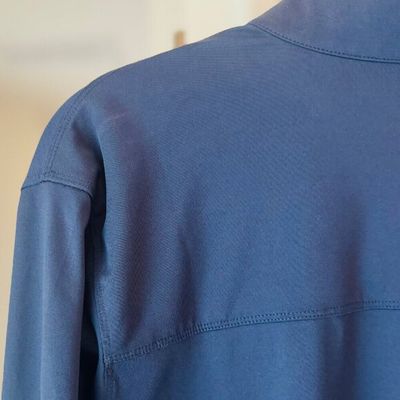 Tourney Golf 1/4 Zip Pullover ⛳️ Navy Blue M Gold Crest | Performance Stretch - Picture 3 of 10